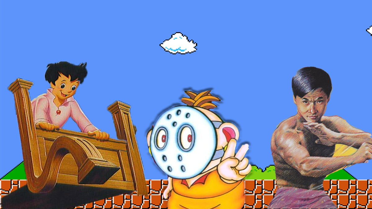 The 10 most overlooked NES games - Jackie Chan, Nemo and Rick in front of a Super Mario background