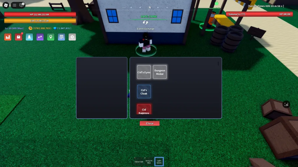 Preview of the Event Exchange NPC's stock of items in Verse Piece Roblox experience