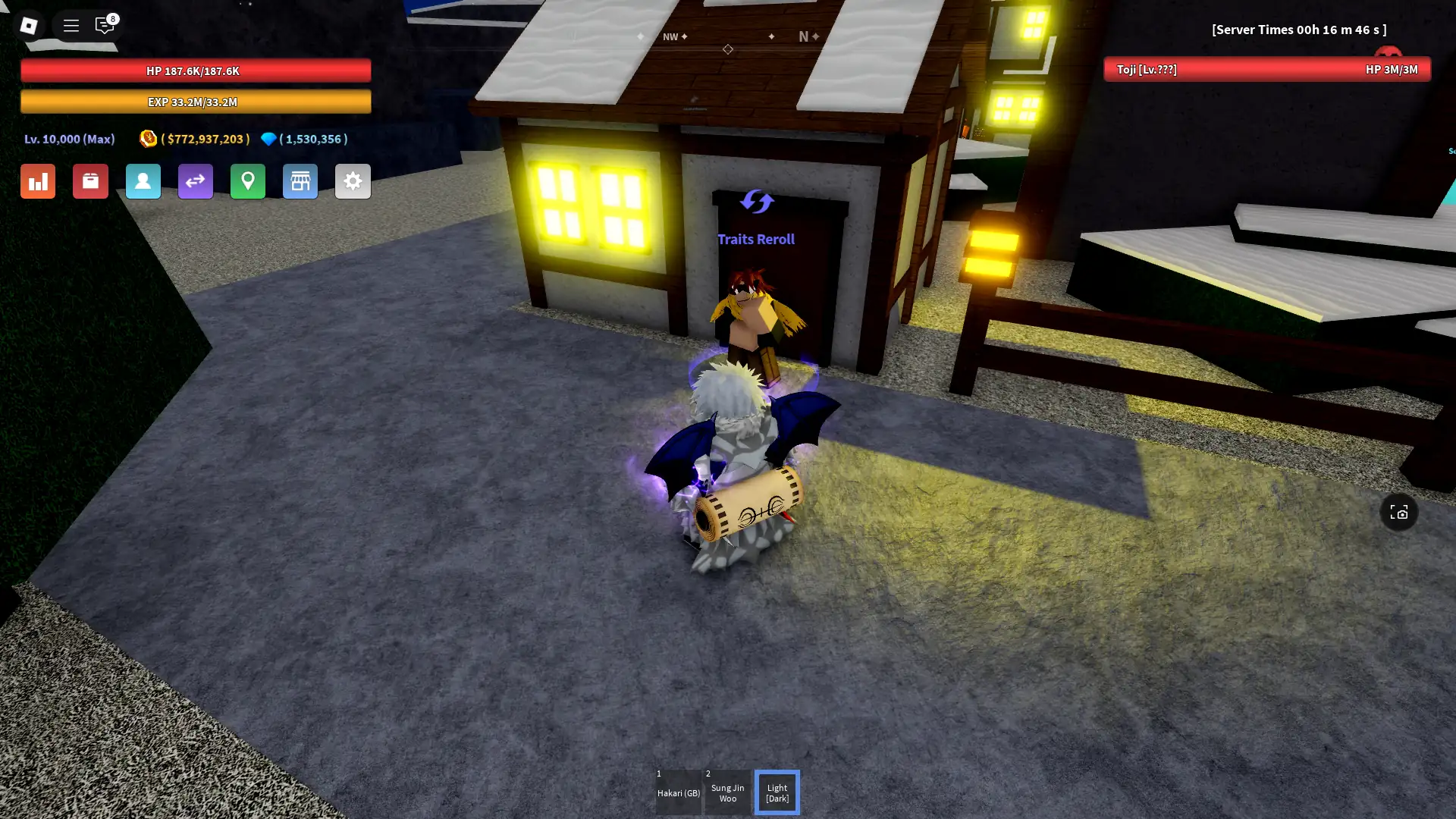 Location of the Verse Piece trait reroll NPC on the Frost Town in Verse Piece Roblox experience