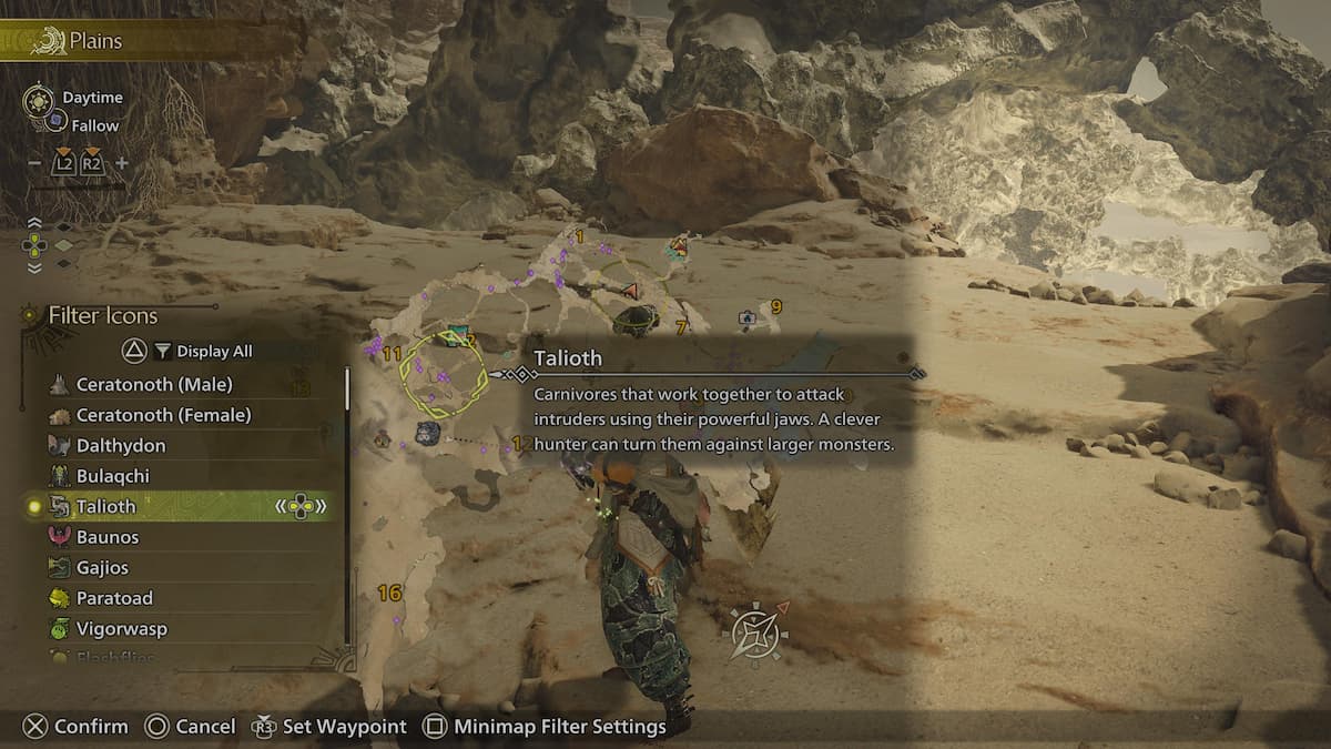 Talioths map location in MHW