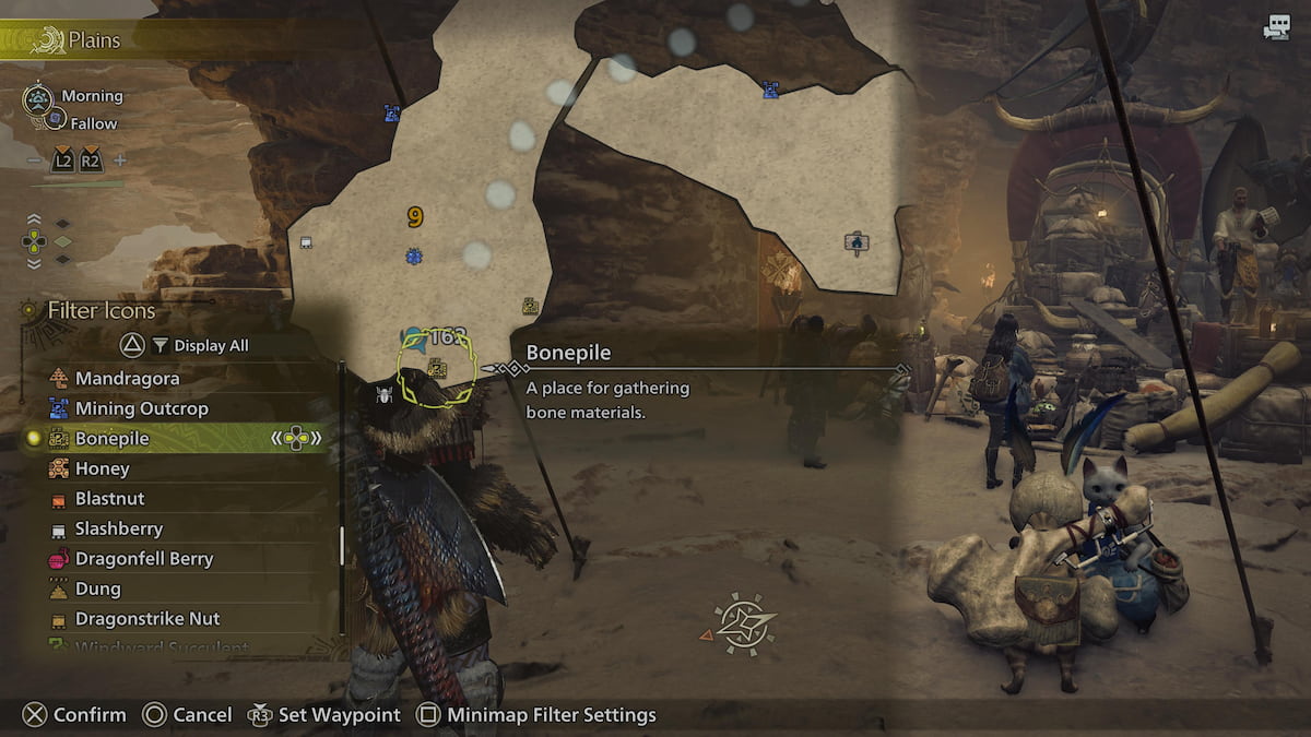 Bonepile waypoint in Monster Hunter Wilds