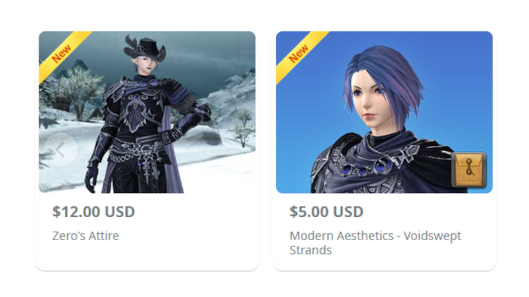 Zero's outfit and hair on the FFXIV Online Store