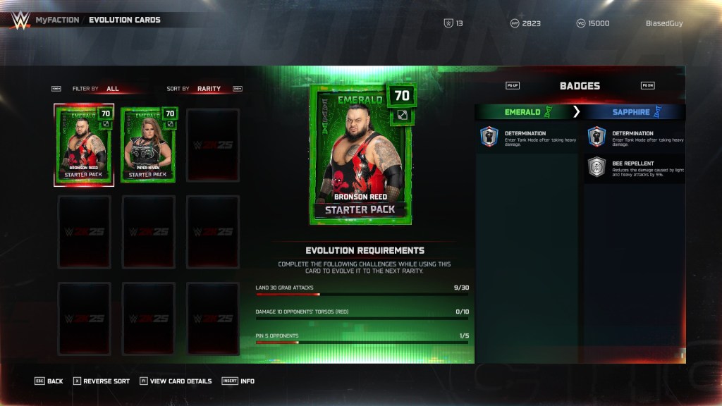 Bronson Reed Evolution card in WWE 2K25