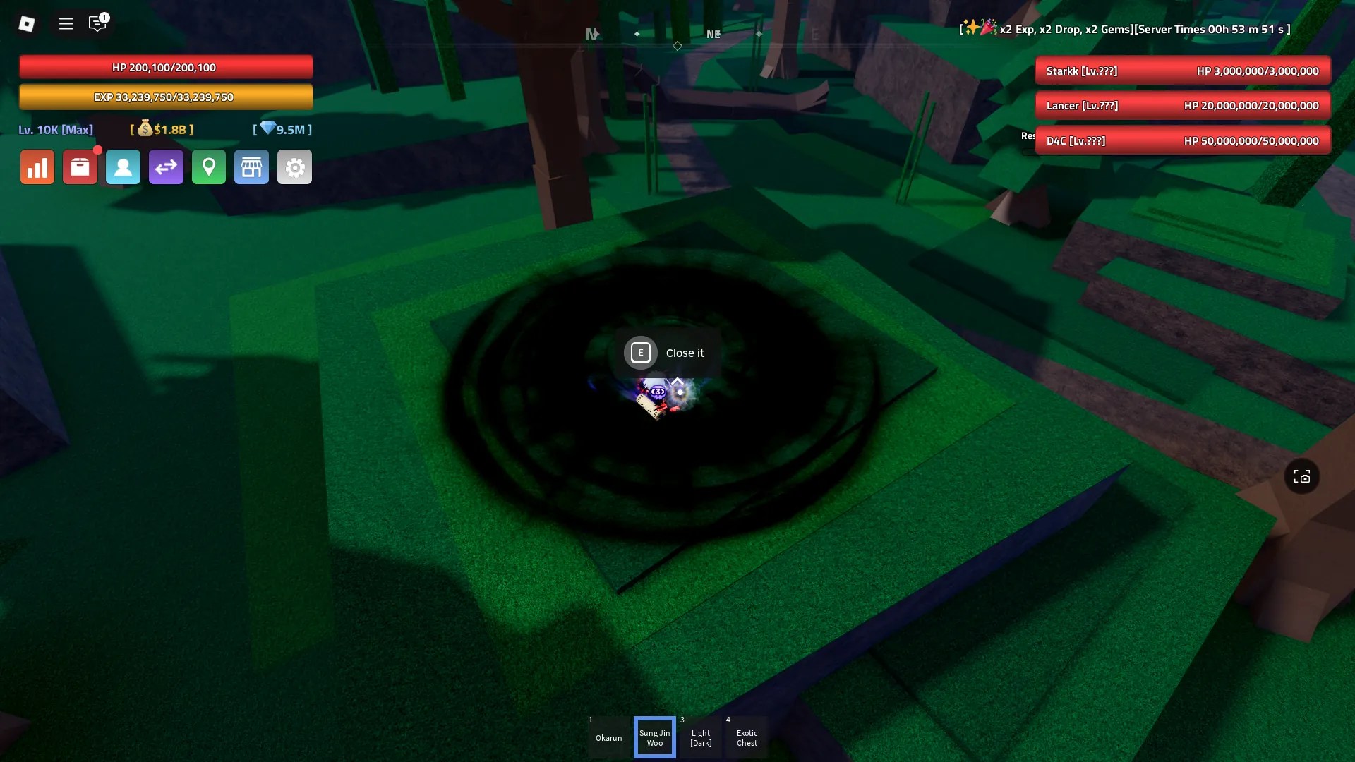 Location of one of the interactable Shadow Portals, which are one of the potential objectives when starting a Jujutsu mission in the Verse Piece Roblox experience