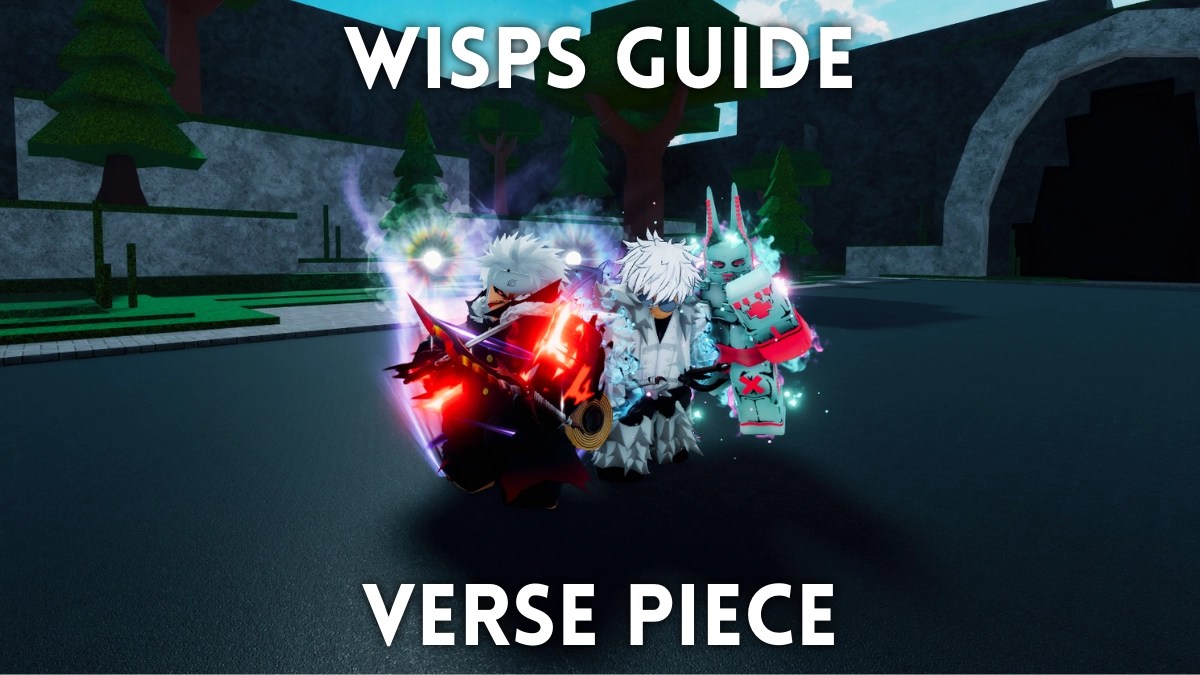 Two players showcasing two Wisp types in Verse Piece Roblox experience